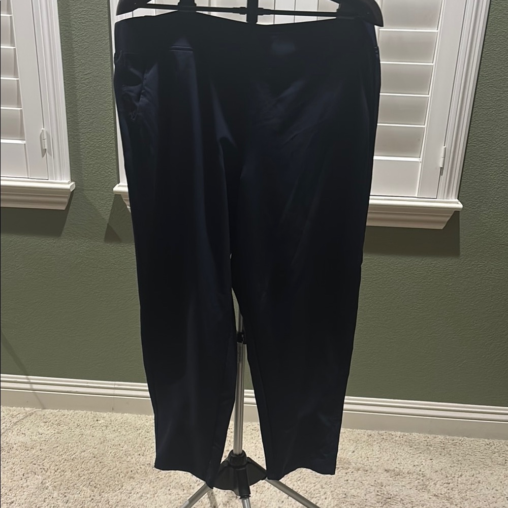 Blue Leggings with Textured Cotton Blend and Relaxed Fit
